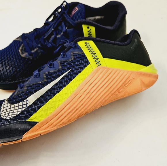 Nike Metcon 6 Deep Royal Blue Bright Mango Training Cross Fit Sneakers Size 8 - Picture 8 of 10